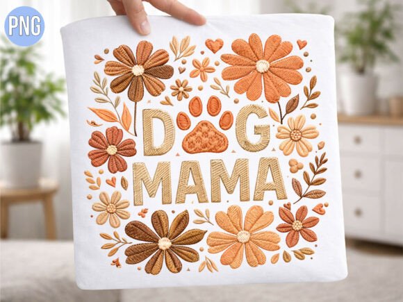 Download Dog Mama Floral Faux Embroidery PNG - Premium Bundle