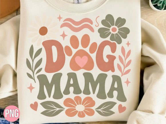 Download Retro Dog Mama Floral Paw PNG T-Shirt - Premium Resources